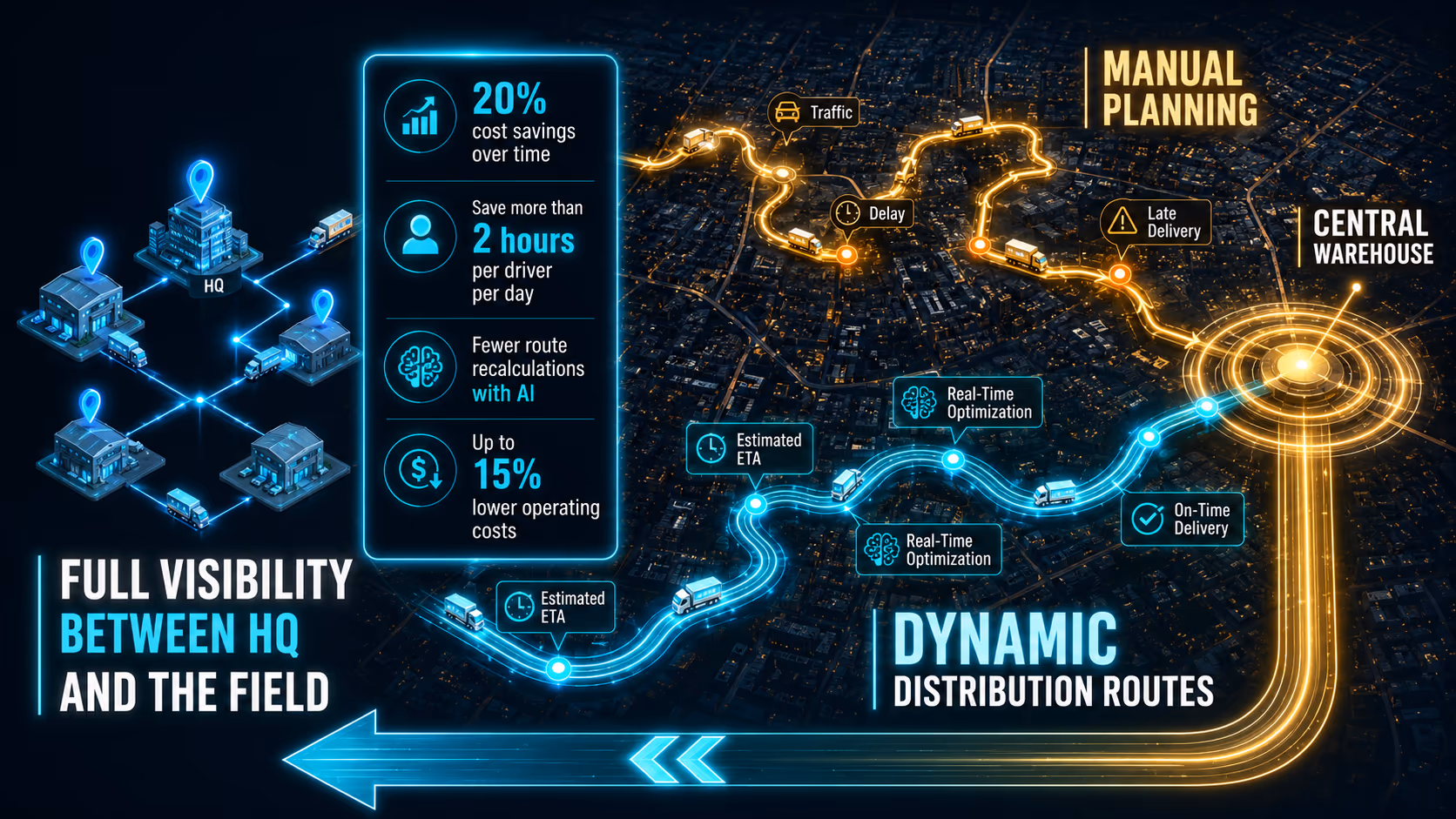Real-time distribution route planning with an AI-powered TMS, WEBLET